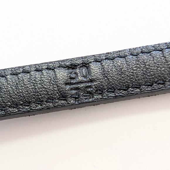 Prada Leather Belt Unisex Womens 75/30 Black Saffiano Slim Thin Logo Italy main image 6